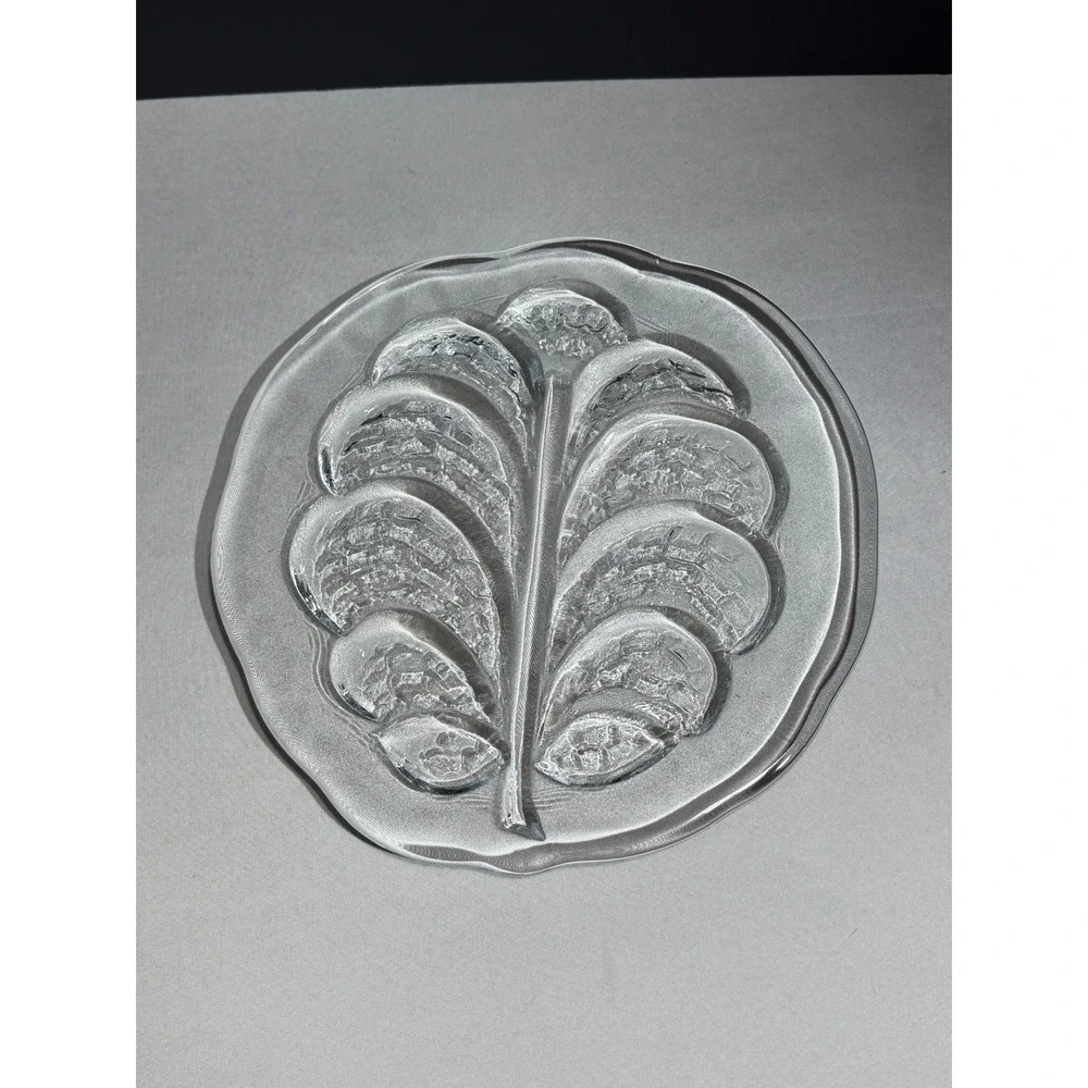 Vintage Orrefors‎ Eden Tree of Life Leaf Serving Tray by Lars Hellsten Sweden